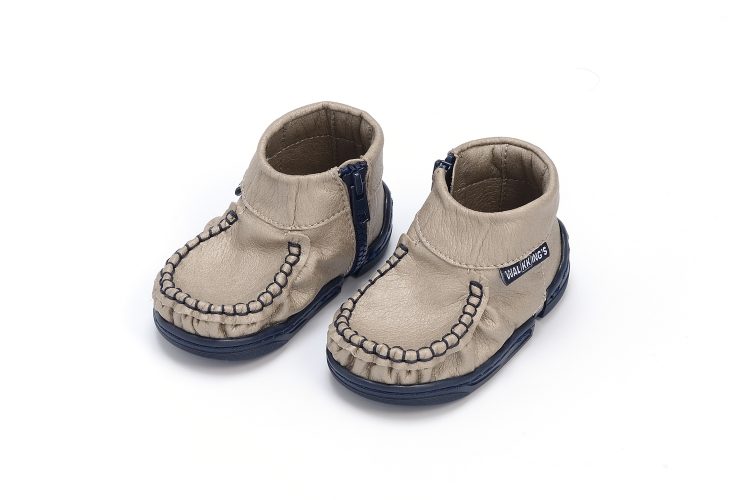 Walkkings-Zip-Around-Baby-Kids-Todder-First-Step-Shoes-Beige-Side