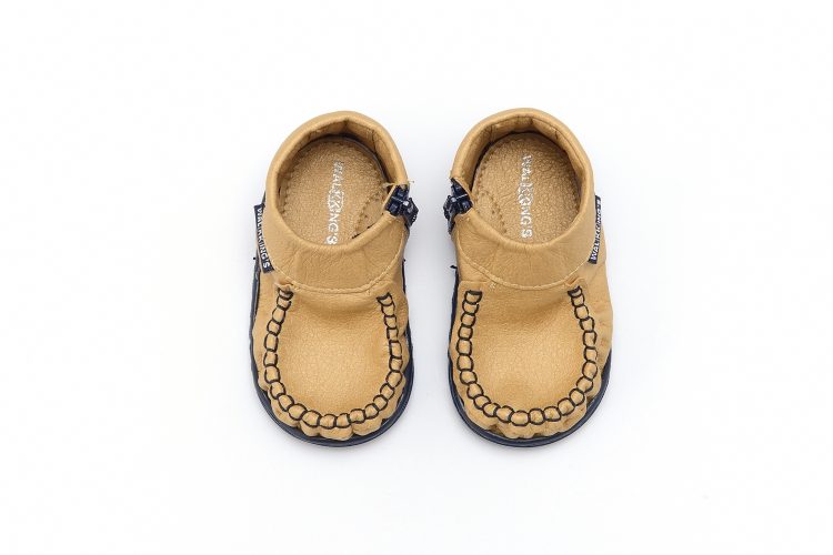 Walkkings-Zip-Around-Baby-Kids-Todder-First-Step-Shoes-Gold-Top